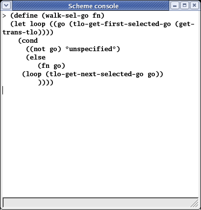 The Scheme console.