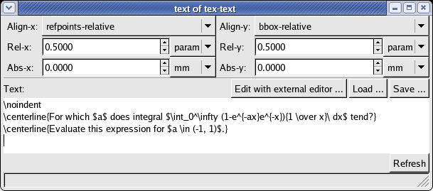 The Text editor window.